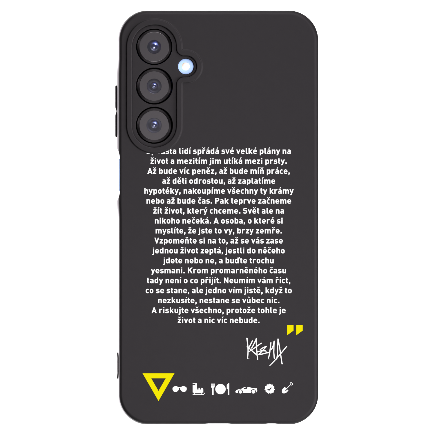 Picasee silikónový čierny obal pre Samsung Galaxy A25 A256B 5G - Kazma - BUĎTE TROCHU YESMANI