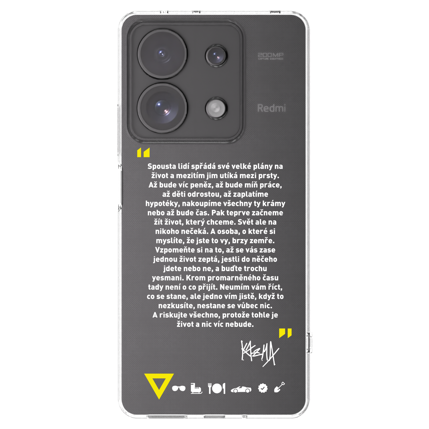 Silikónový prehľadný obal pre Xiaomi Redmi Note 13 Pro 4G - Kazma - BUĎTE TROCHU YESMANI