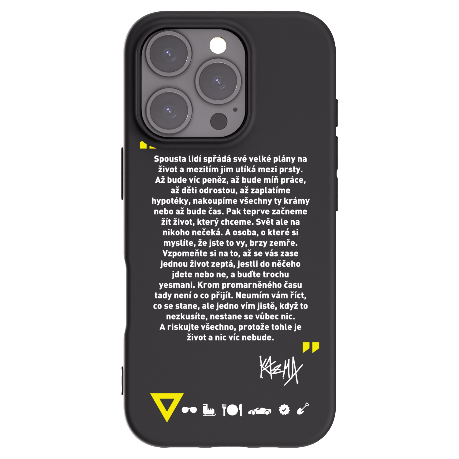 Picasee silikónový čierny obal pre Apple iPhone 16 Pro - Kazma - BUĎTE TROCHU YESMANI