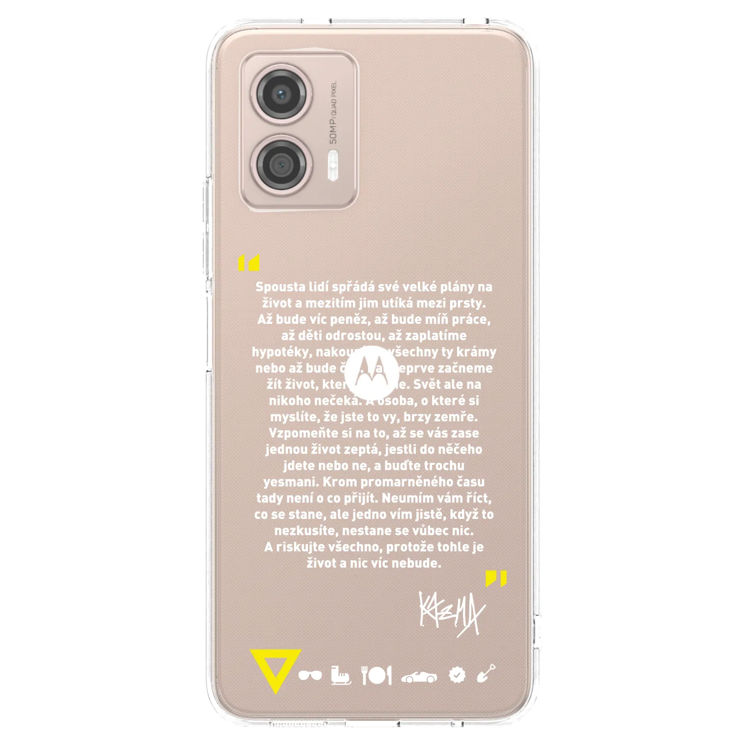 Silikónový prehľadný obal pre Motorola Moto G53 5G - Kazma - BUĎTE TROCHU YESMANI