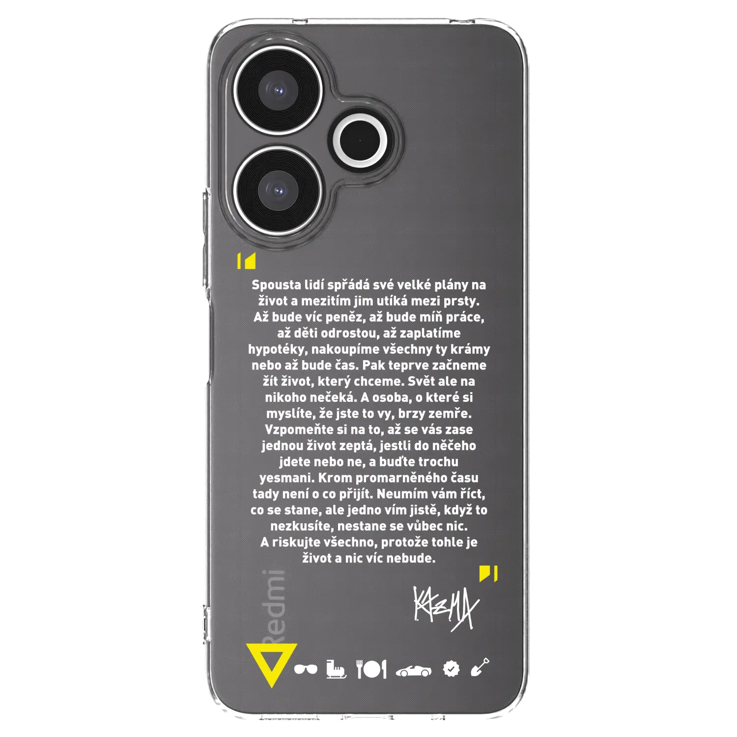 Silikónový prehľadný obal pre Xiaomi Redmi 13 4G - Kazma - BUĎTE TROCHU YESMANI