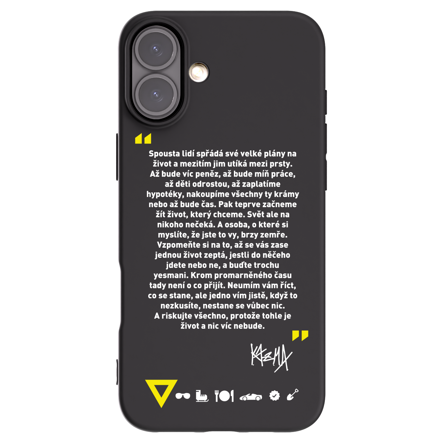Picasee silikónový čierny obal pre Apple iPhone 16 Plus - Kazma - BUĎTE TROCHU YESMANI