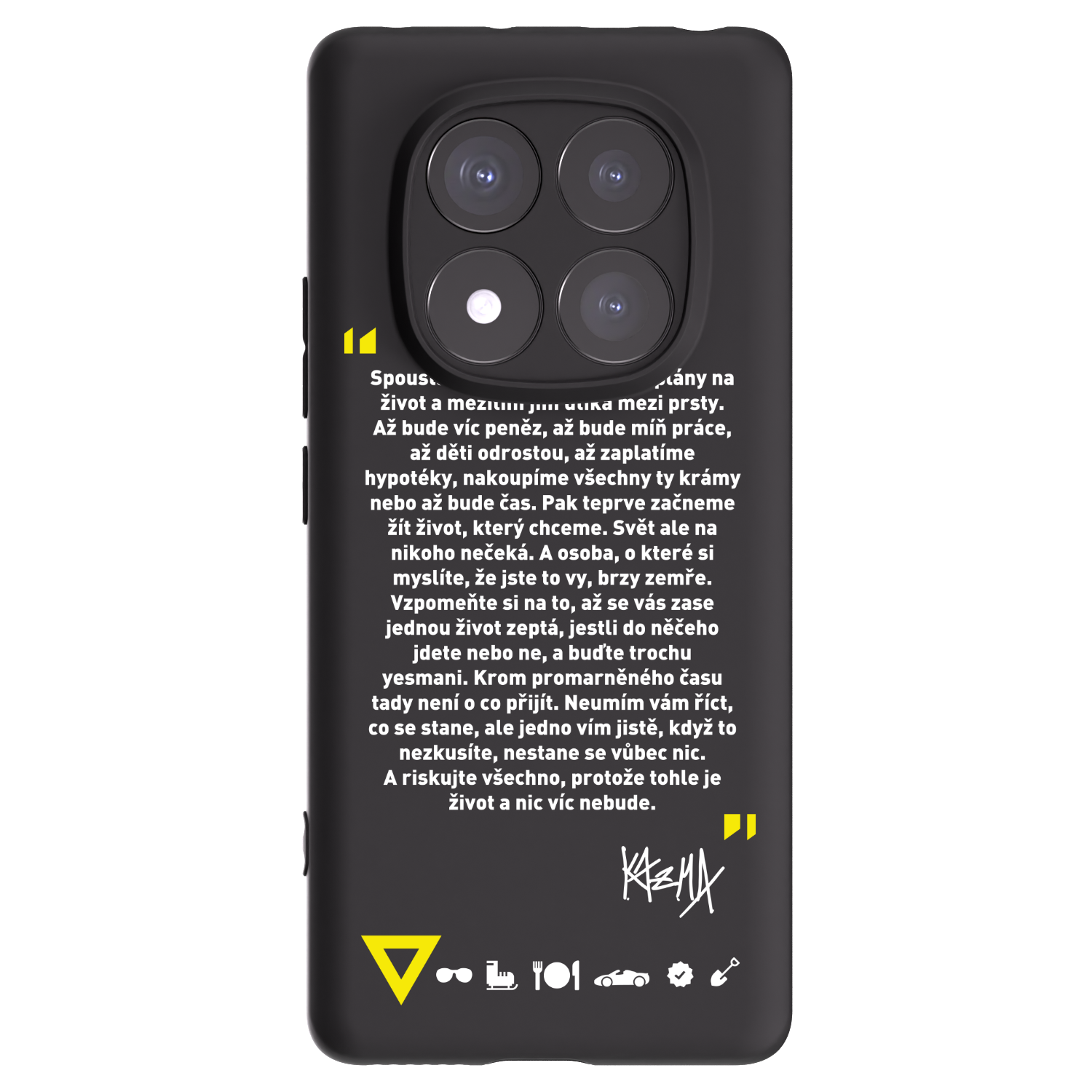 Picasee silikónový čierny obal pre Xiaomi Redmi Note 14 Pro+ 5G - Kazma - BUĎTE TROCHU YESMANI