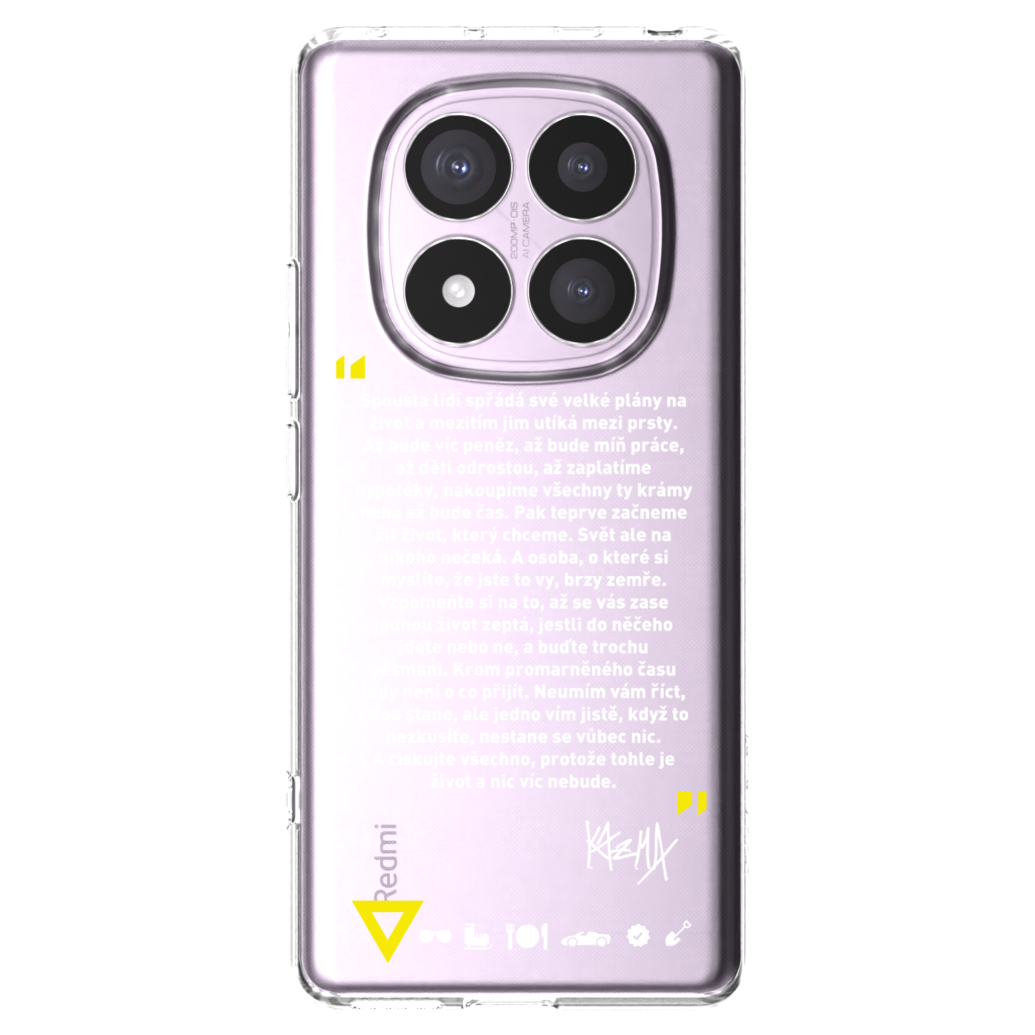 Silikónový prehľadný obal pre Xiaomi Redmi Note 14 Pro 5G - Kazma - BUĎTE TROCHU YESMANI