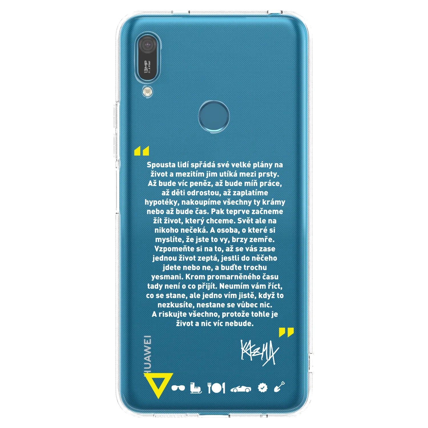 Picasee silikónový prehľadný obal pre Huawei Y7 2019 - Kazma - BUĎTE TROCHU YESMANI