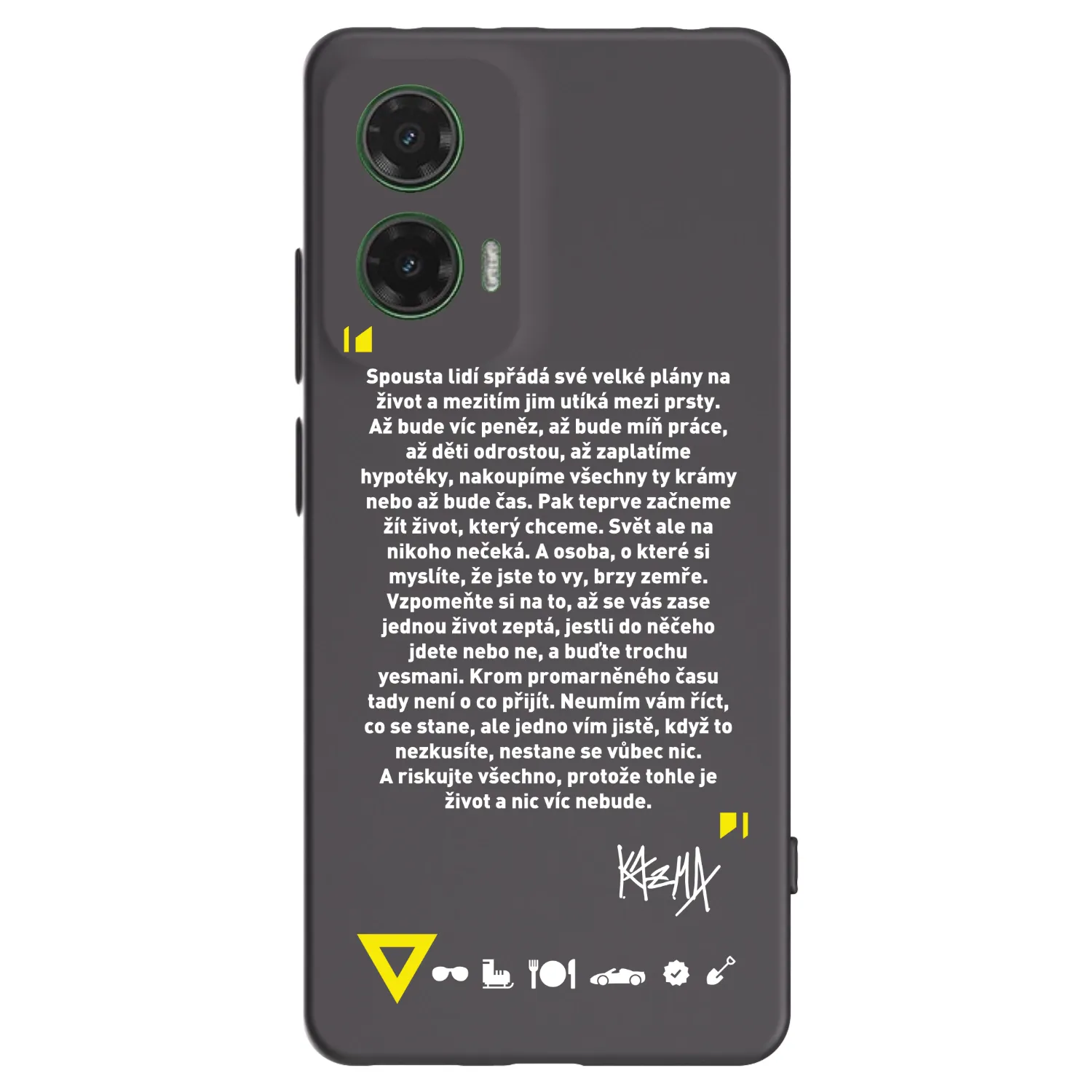 Picasee silikónový čierny obal pre Motorola Moto G35 5G - Kazma - BUĎTE TROCHU YESMANI