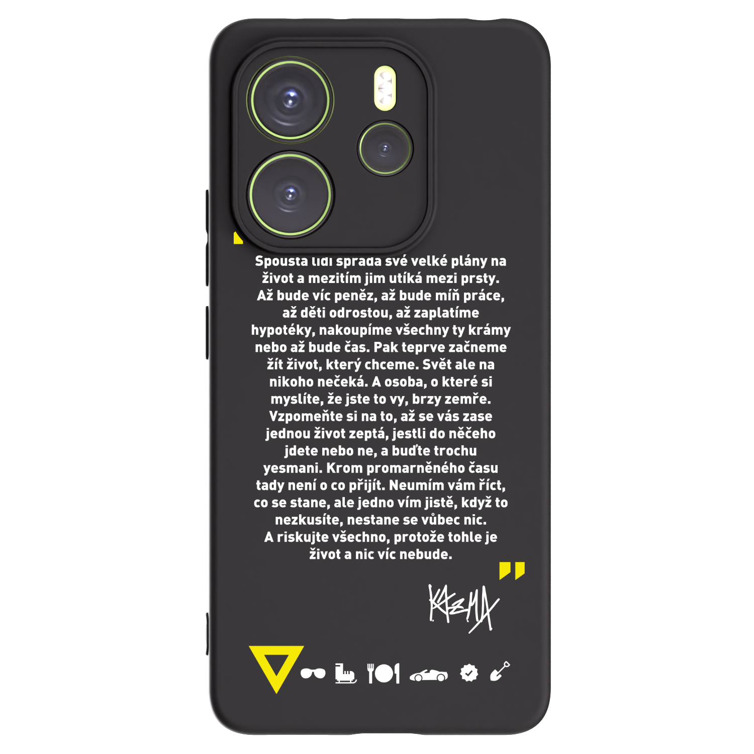 Picasee silikónový čierny obal pre Xiaomi Redmi Note 14 4G - Kazma - BUĎTE TROCHU YESMANI