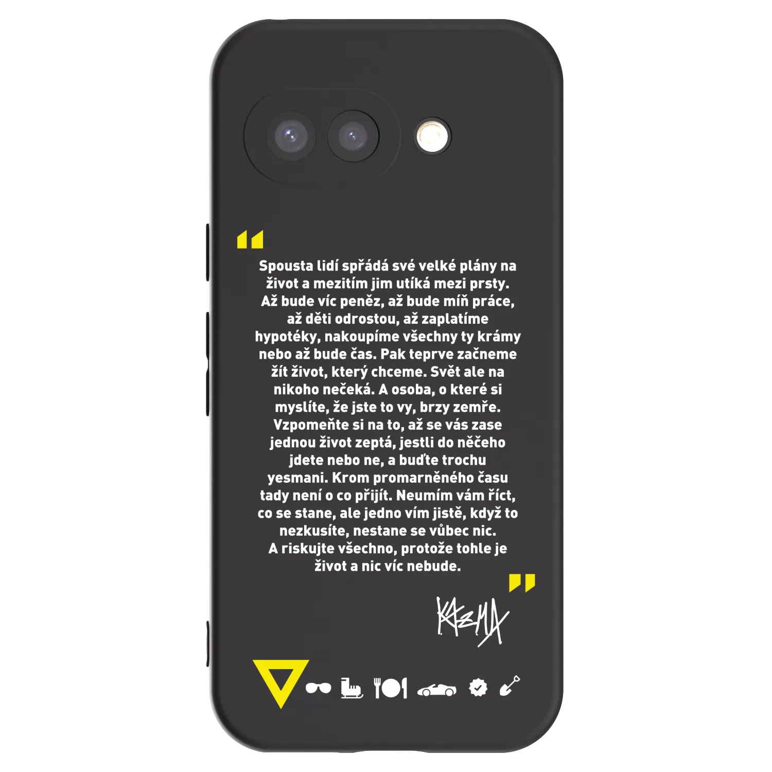 Picasee silikónový čierny obal pre Google Pixel 9a - Kazma - BUĎTE TROCHU YESMANI