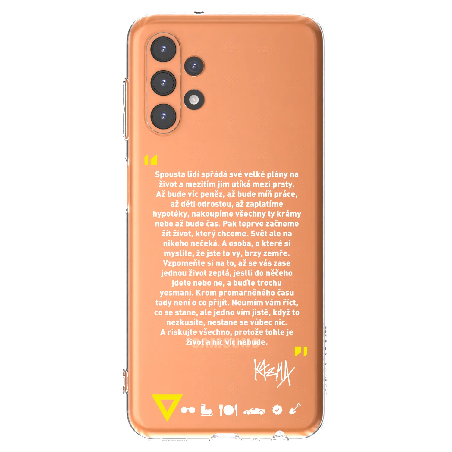Picasee silikónový prehľadný obal pre Samsung Galaxy A13 5G - Kazma - BUĎTE TROCHU YESMANI