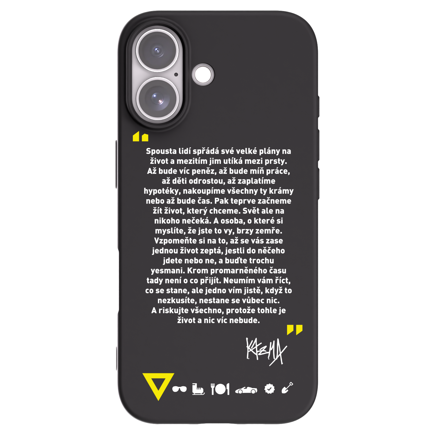 Picasee silikónový čierny obal pre Apple iPhone 17 - Kazma - BUĎTE TROCHU YESMANI