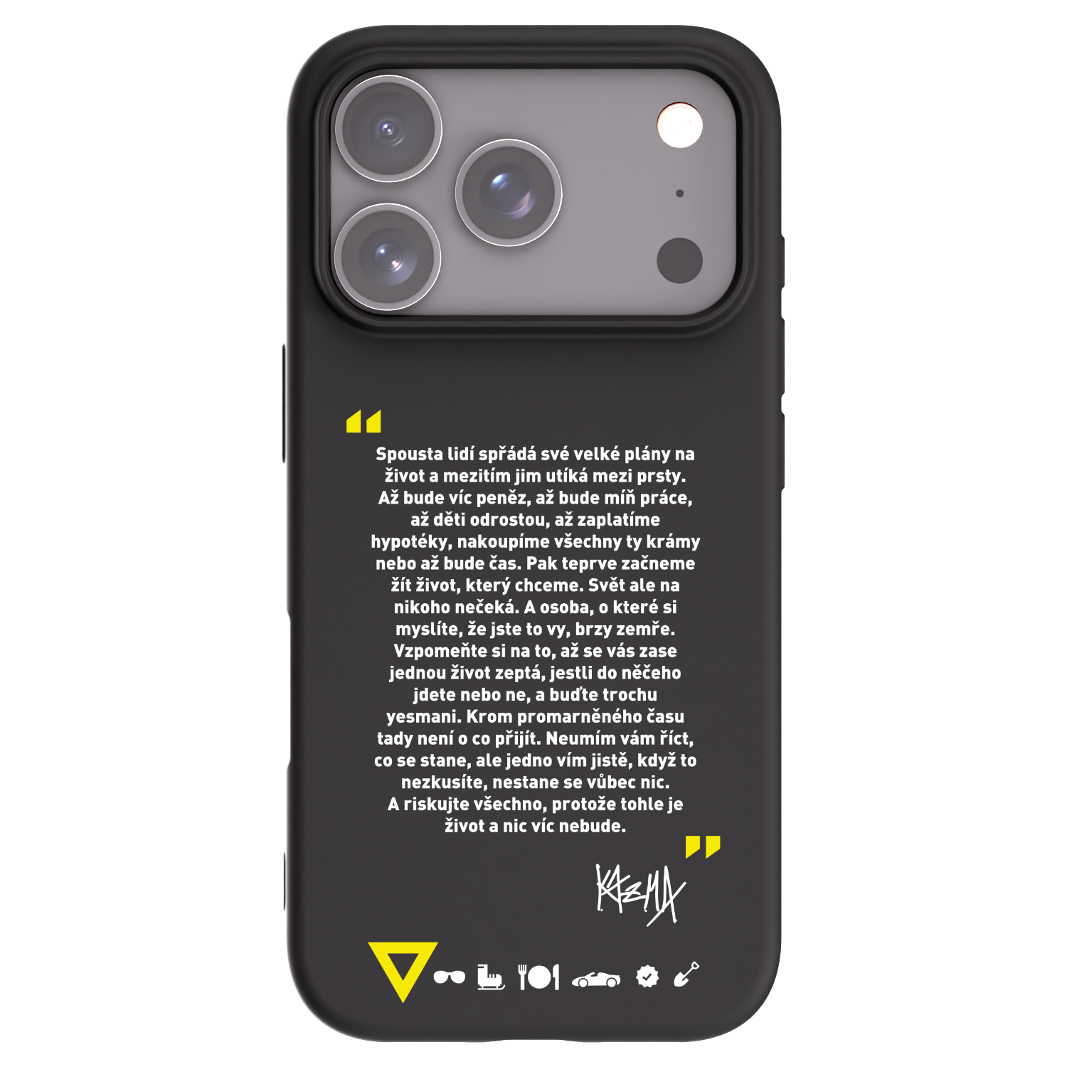 Picasee silikónový čierny obal pre Apple iPhone 17 Pro - Kazma - BUĎTE TROCHU YESMANI