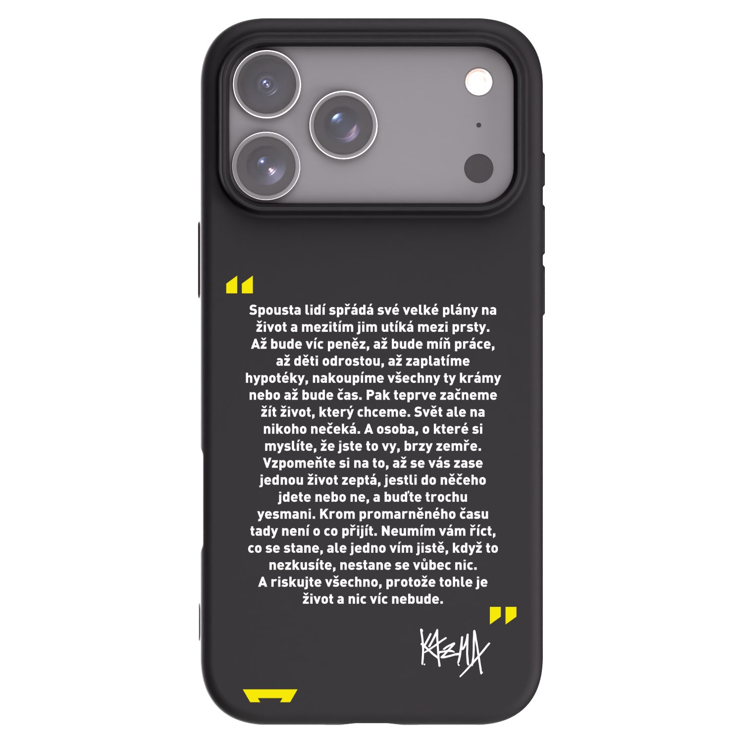 Picasee silikónový čierny obal pre Apple iPhone 17 Pro Max - Kazma - BUĎTE TROCHU YESMANI