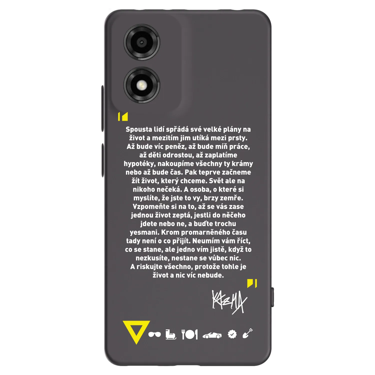 Picasee silikónový čierny obal pre Motorola Moto E14 - Kazma - BUĎTE TROCHU YESMANI