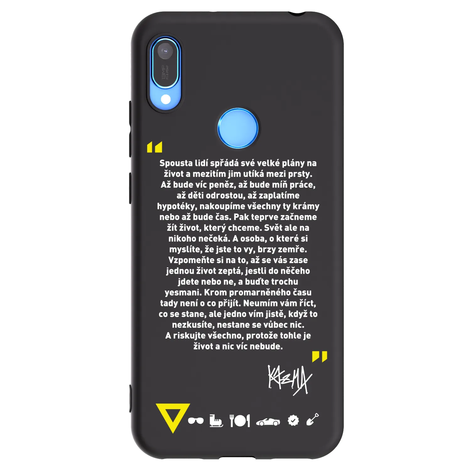 Picasee silikónový čierny obal pre Huawei Y6 2019 - Kazma - BUĎTE TROCHU YESMANI