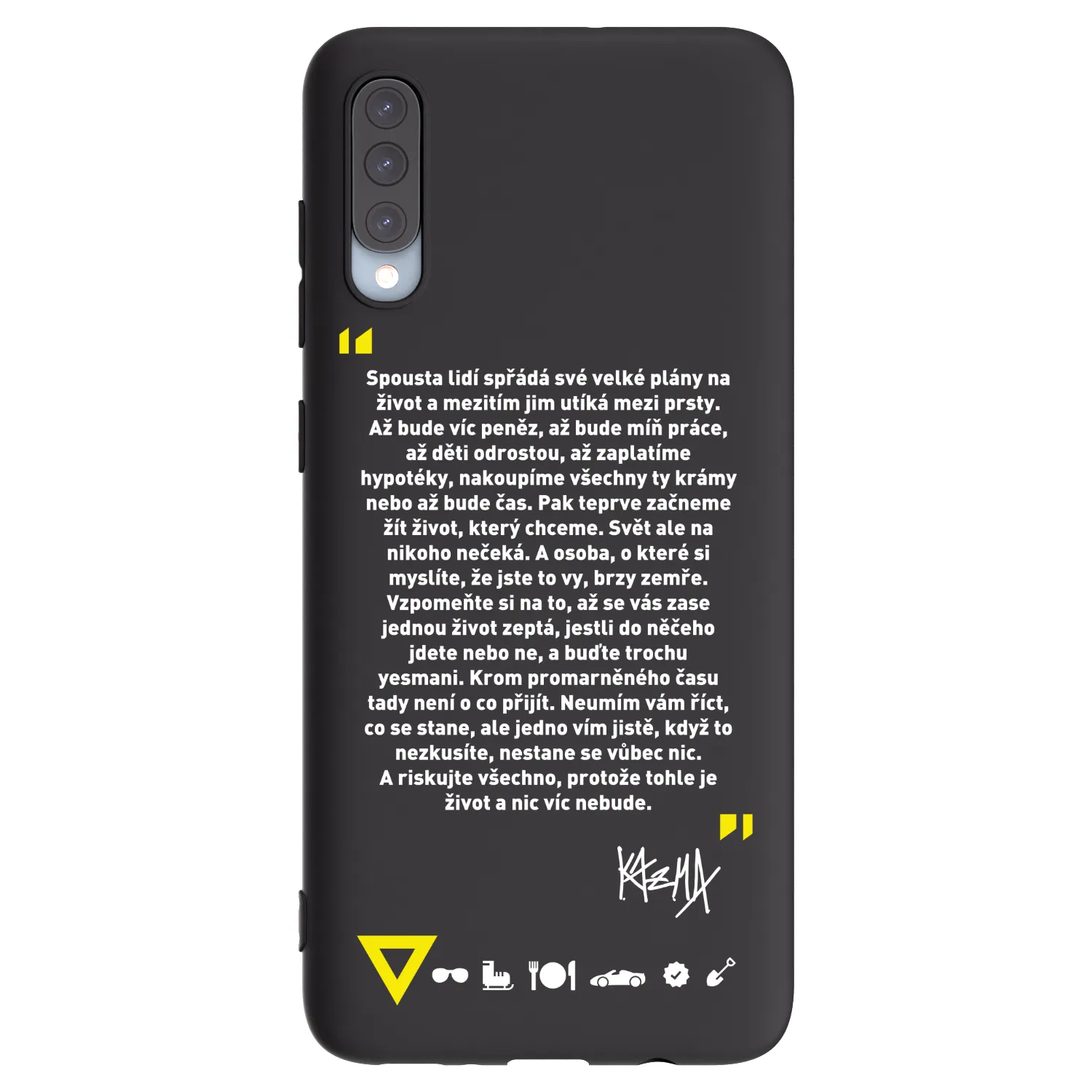 Picasee silikónový čierny obal pre Samsung Galaxy A70 A705F - Kazma - BUĎTE TROCHU YESMANI