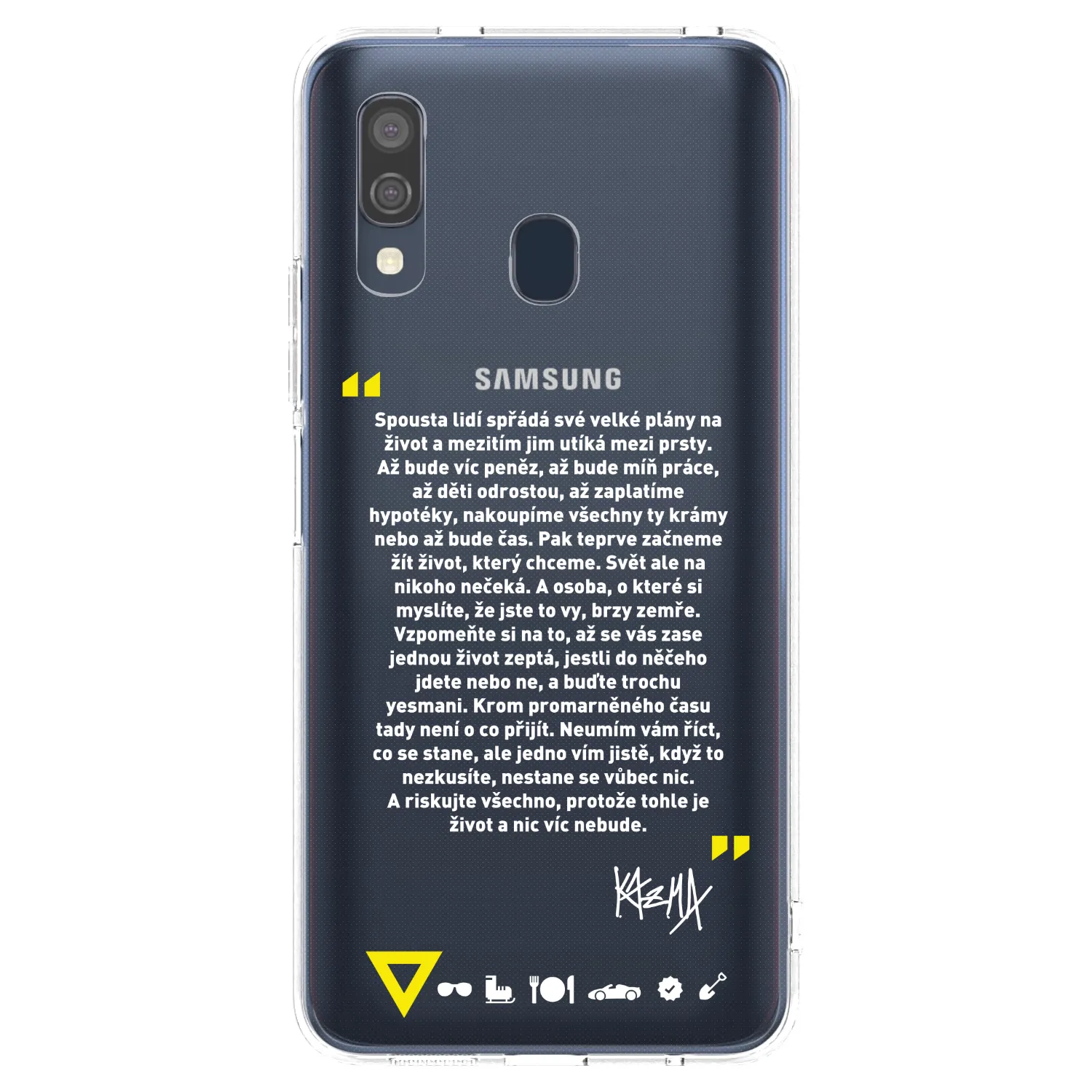 Picasee silikónový prehľadný obal pre Samsung Galaxy A40 A405F - Kazma - BUĎTE TROCHU YESMANI