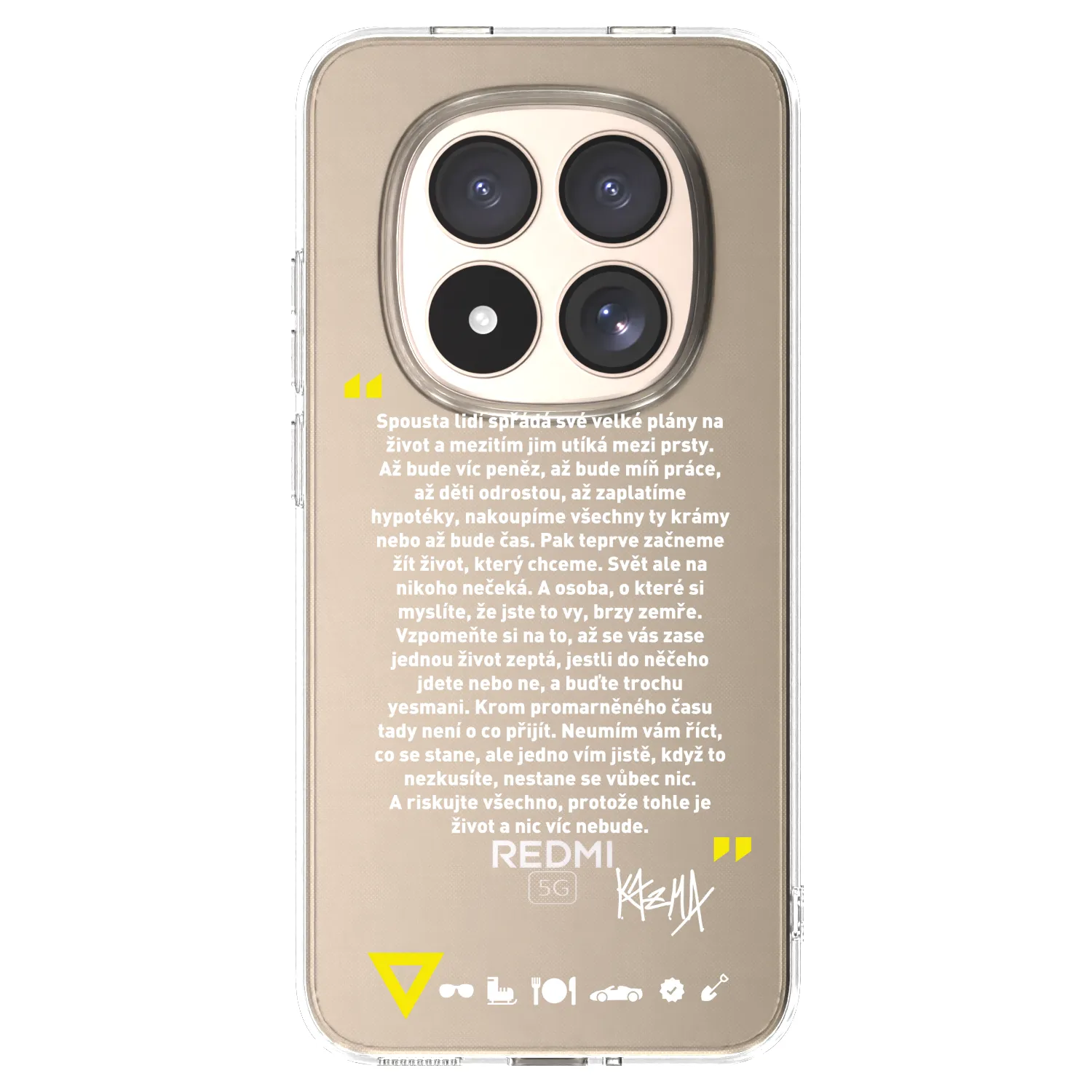 Picasee silikónový prehľadný obal pre Xiaomi Redmi Note 15 Pro 4G - Kazma - BUĎTE TROCHU YESMANI