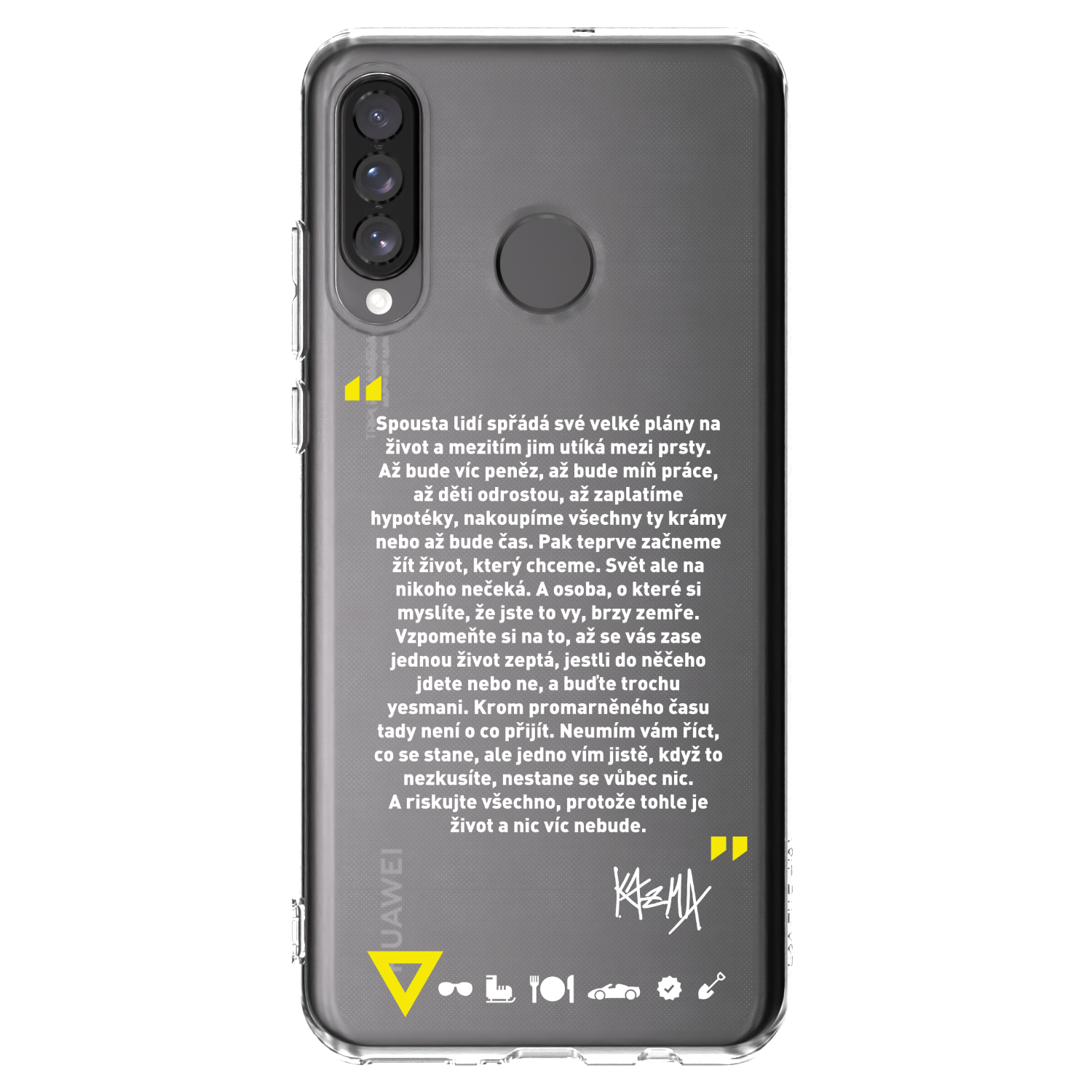 Picasee silikónový prehľadný obal pre Huawei P30 Lite - Kazma - BUĎTE TROCHU YESMANI