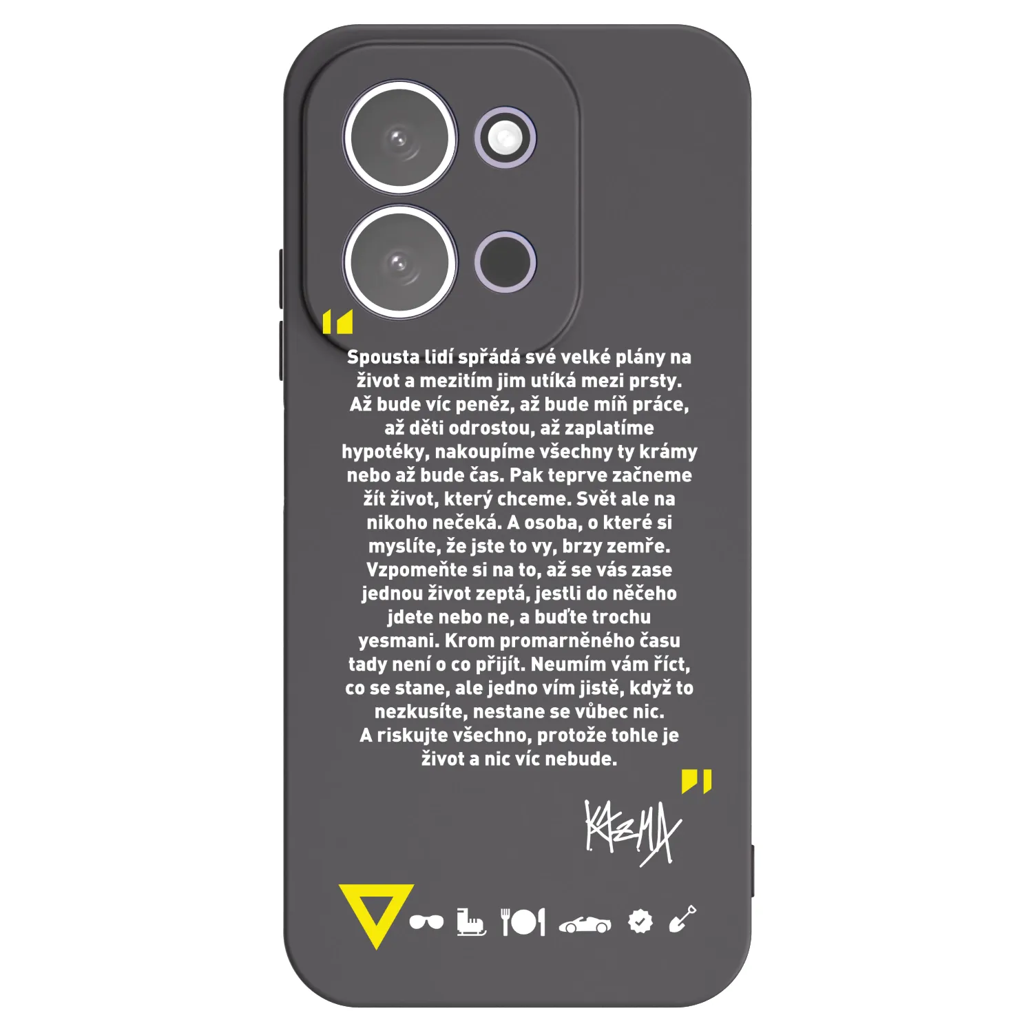Picasee silikónový čierny obal pre Xiaomi Redmi 15C 5G - Kazma - BUĎTE TROCHU YESMANI