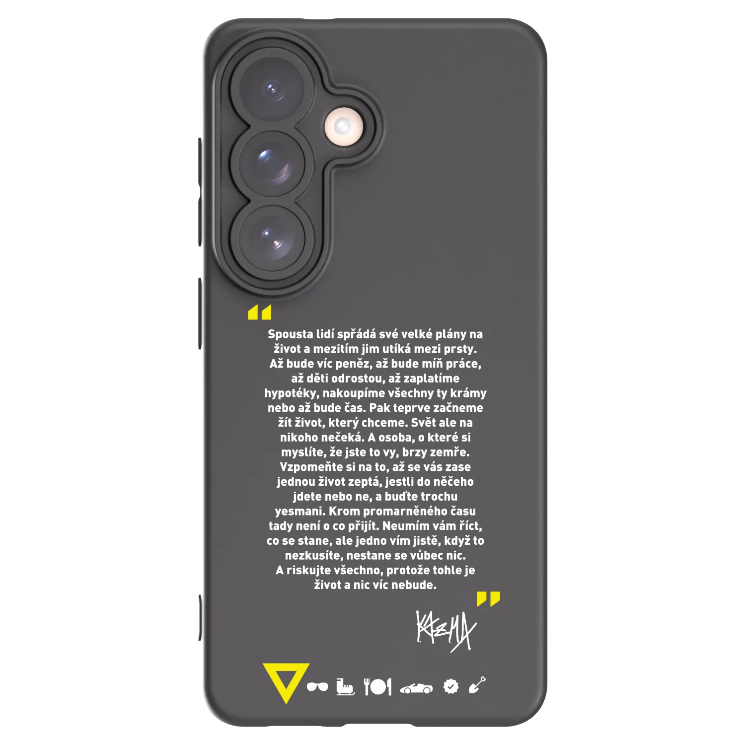 Picasee silikónový čierny obal pre Samsung Galaxy S26 - Kazma - BUĎTE TROCHU YESMANI