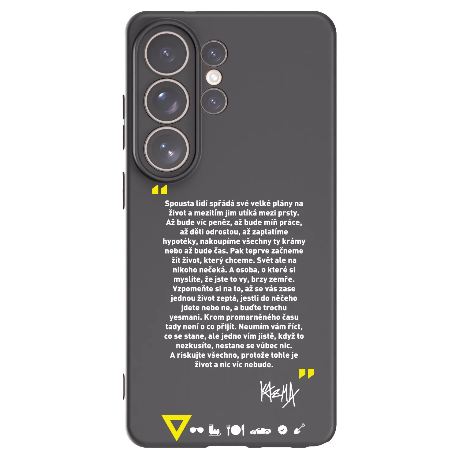 Picasee silikónový čierny obal pre Samsung Galaxy S26 Ultra - Kazma - BUĎTE TROCHU YESMANI