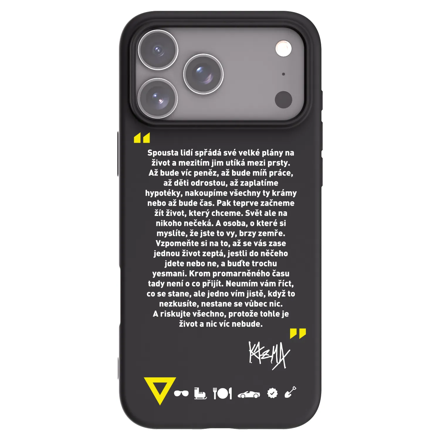 Picasee silikónový čierny obal pre Apple iPhone 18 Pro Max - Kazma - BUĎTE TROCHU YESMANI