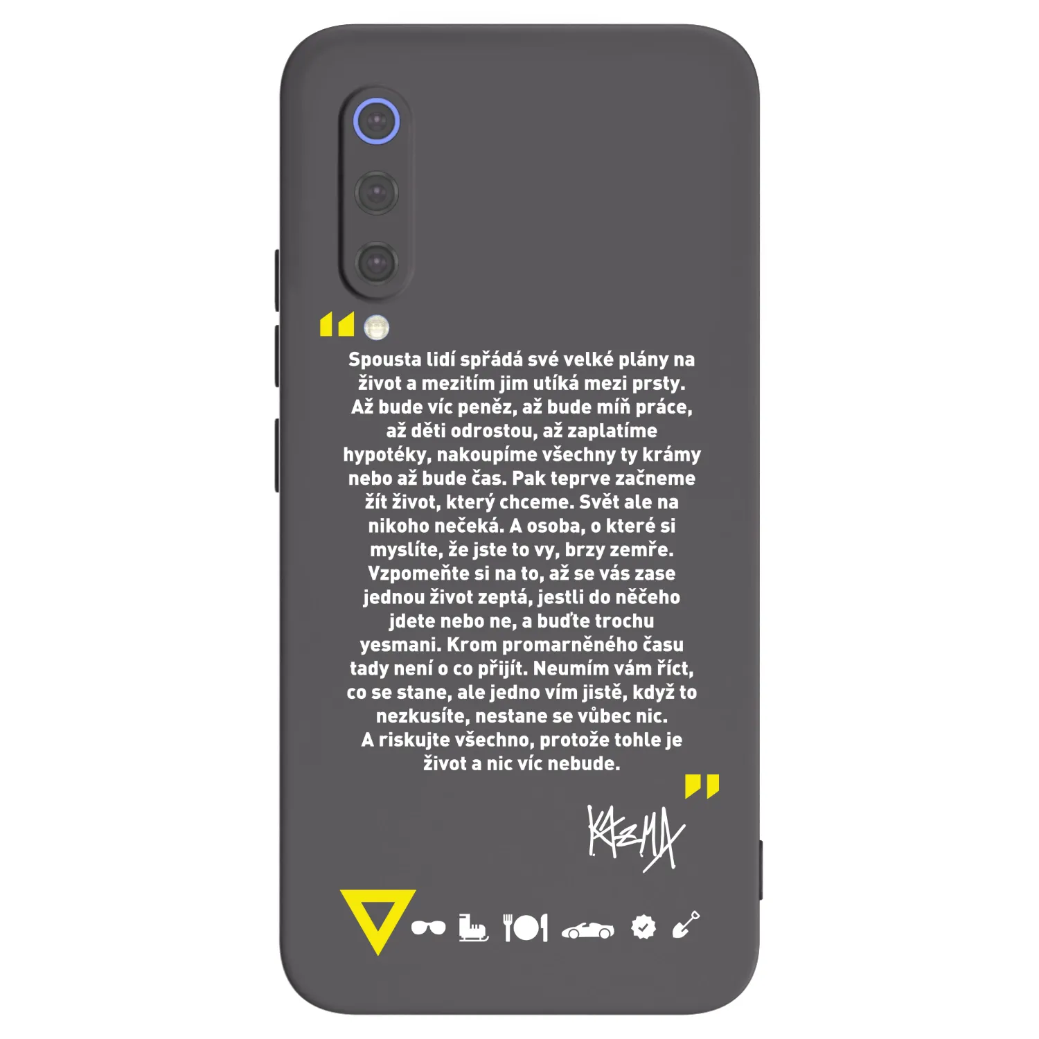 Picasee silikónový čierny obal pre Xiaomi Mi 9 SE - Kazma - BUĎTE TROCHU YESMANI