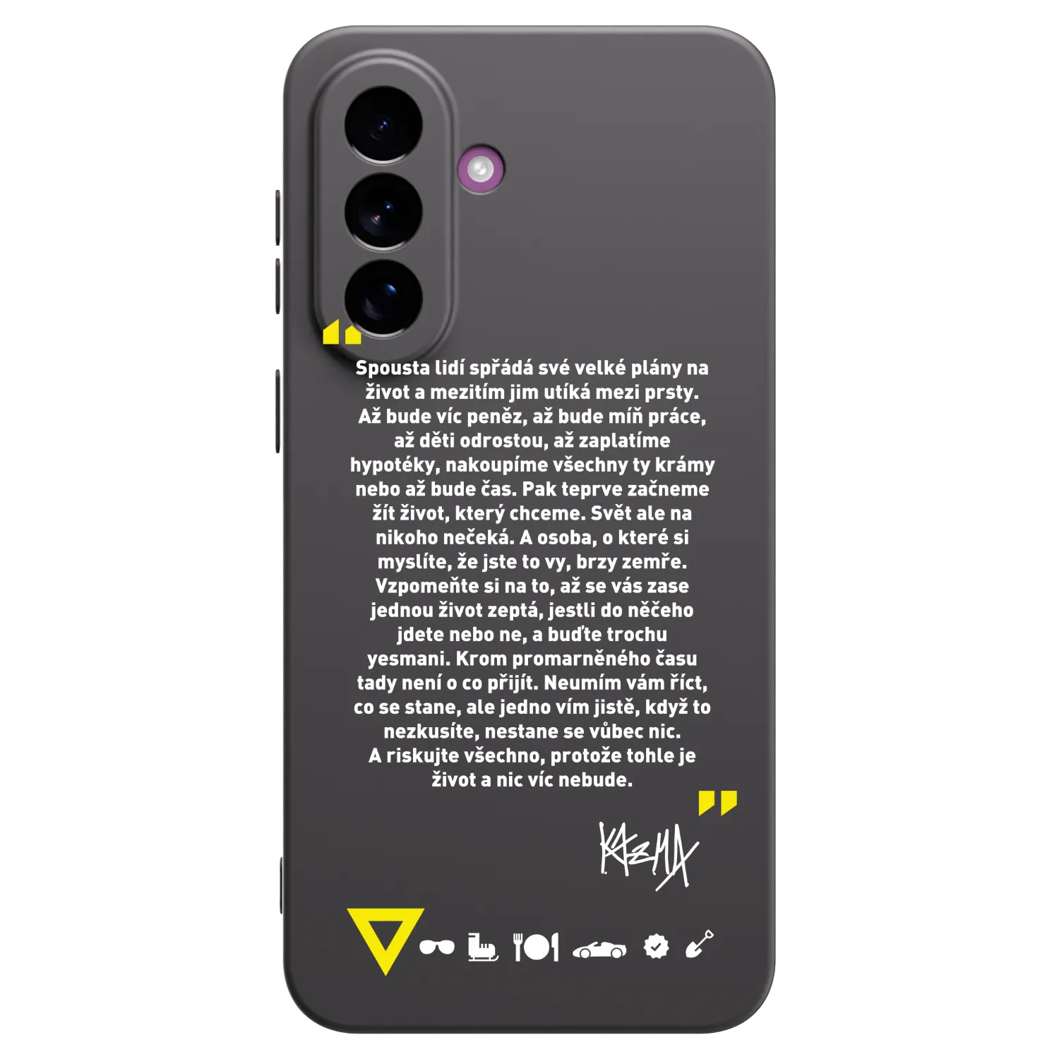 Picasee silikónový čierny obal pre Samsung Galaxy A37 - Kazma - BUĎTE TROCHU YESMANI