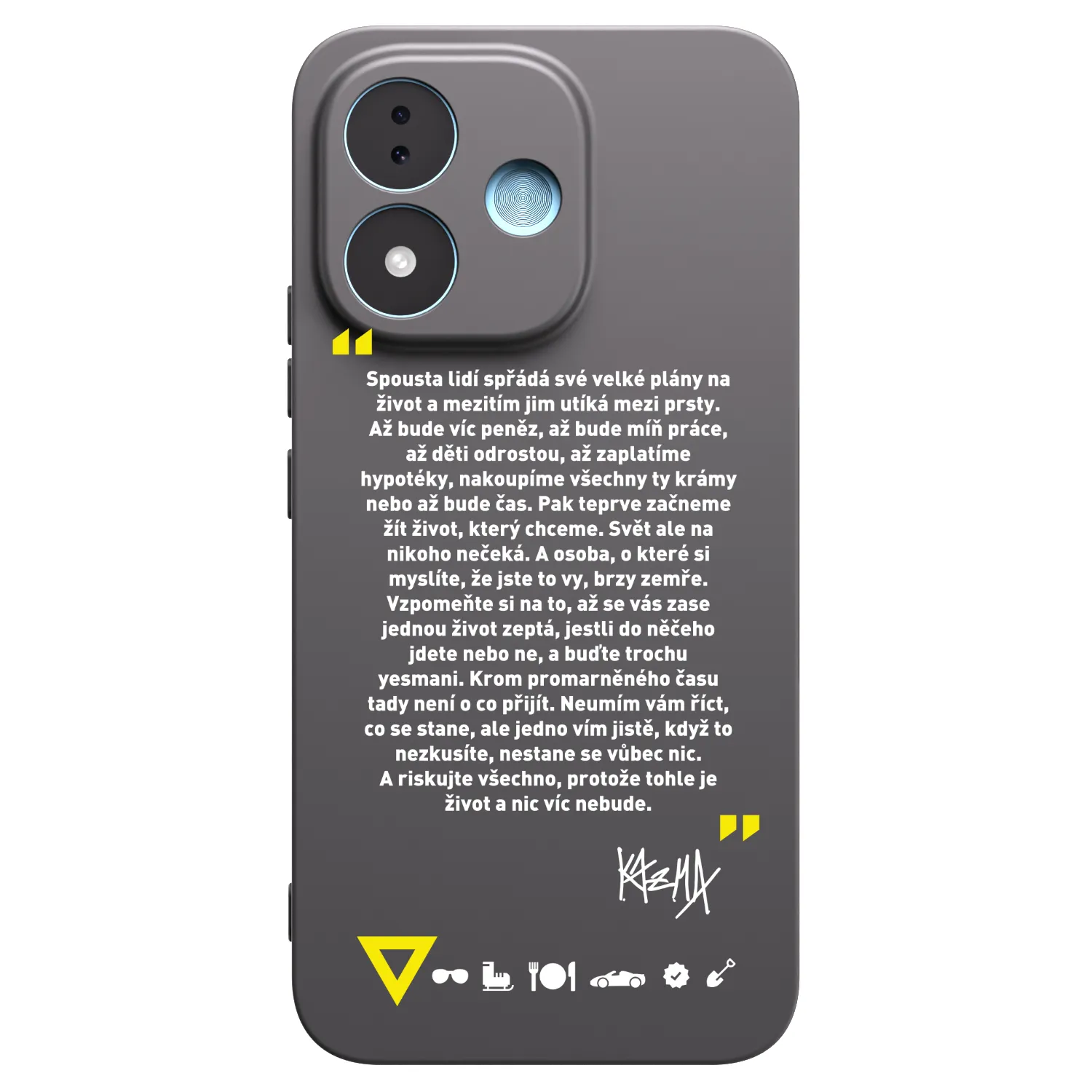 Picasee silikónový čierny obal pre Xiaomi Redmi Note 17 5G - Kazma - BUĎTE TROCHU YESMANI