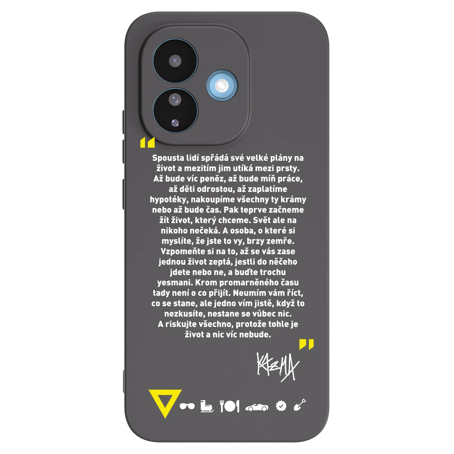 Picasee silikónový čierny obal pre Xiaomi Redmi Note 17 Pro 5G - Kazma - BUĎTE TROCHU YESMANI