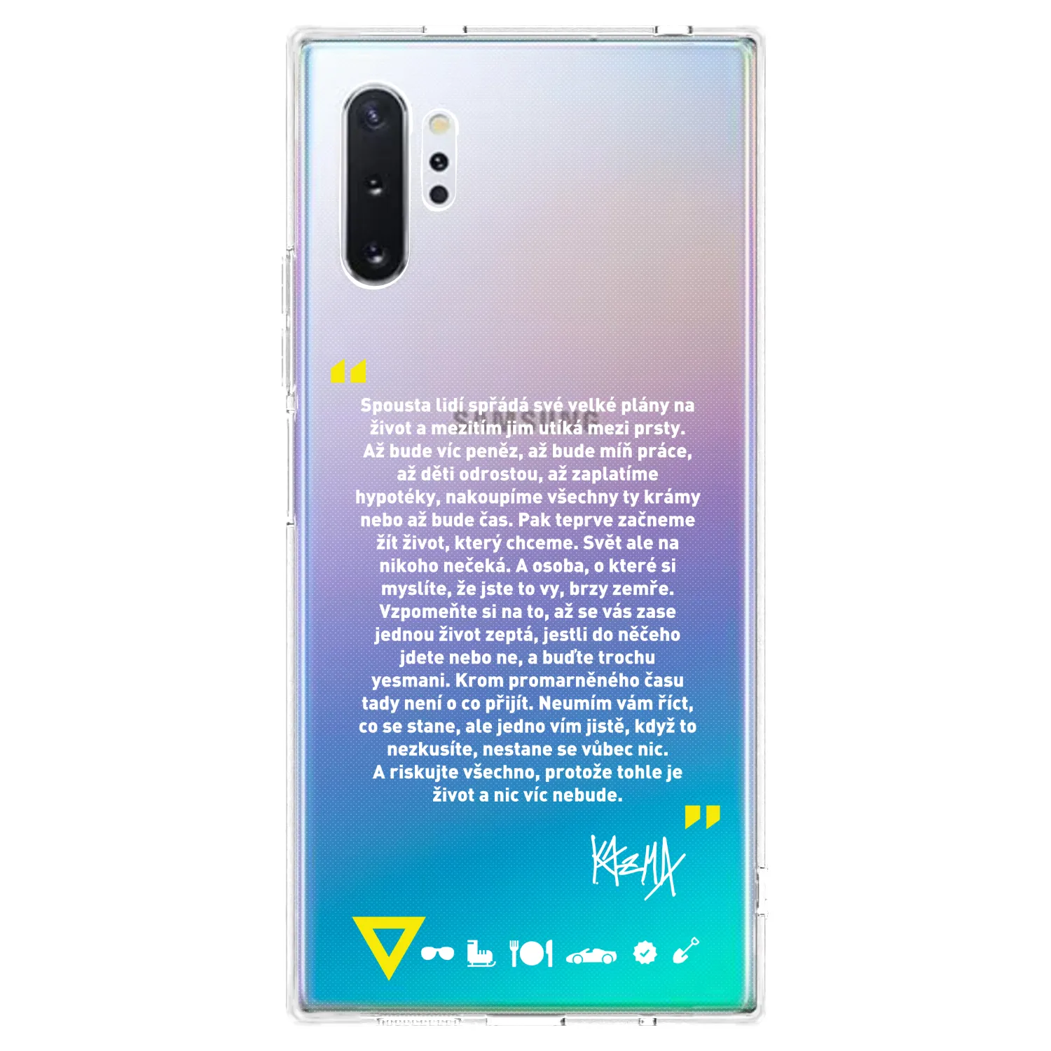 Picasee silikónový prehľadný obal pre Samsung Galaxy Note 10+ N975F - Kazma - BUĎTE TROCHU YESMANI