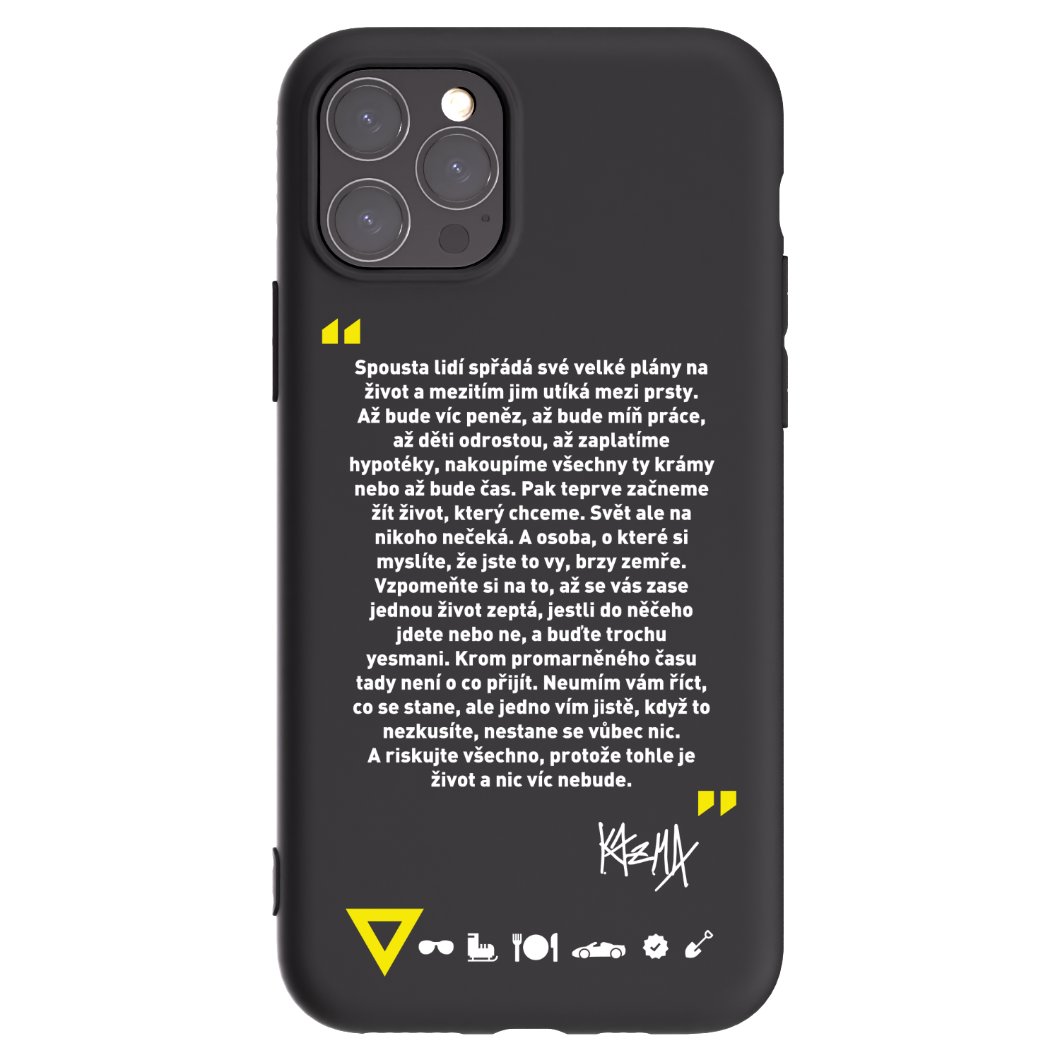 Picasee silikónový čierny obal pre Apple iPhone 11 Pro - Kazma - BUĎTE TROCHU YESMANI