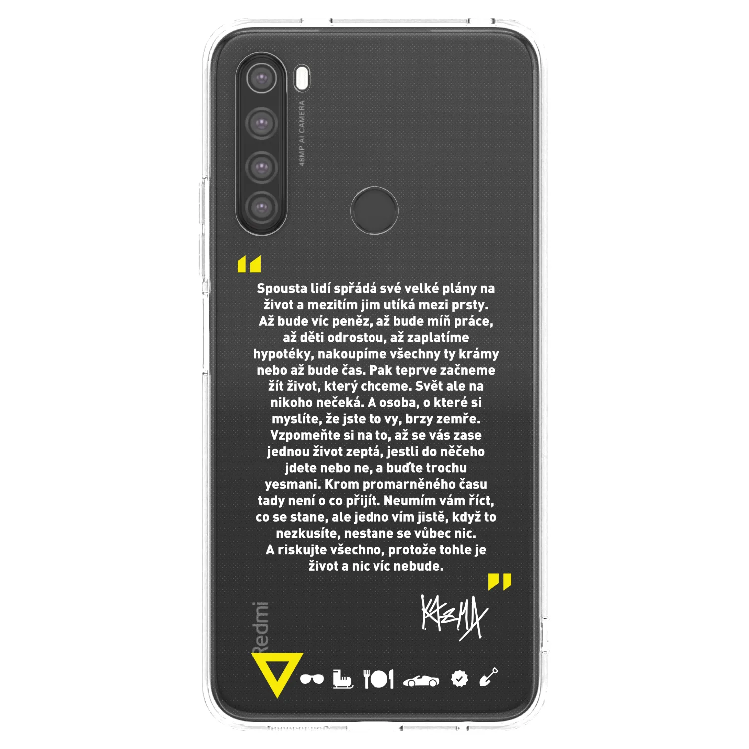 Picasee silikónový prehľadný obal pre Xiaomi Redmi Note 8 - Kazma - BUĎTE TROCHU YESMANI
