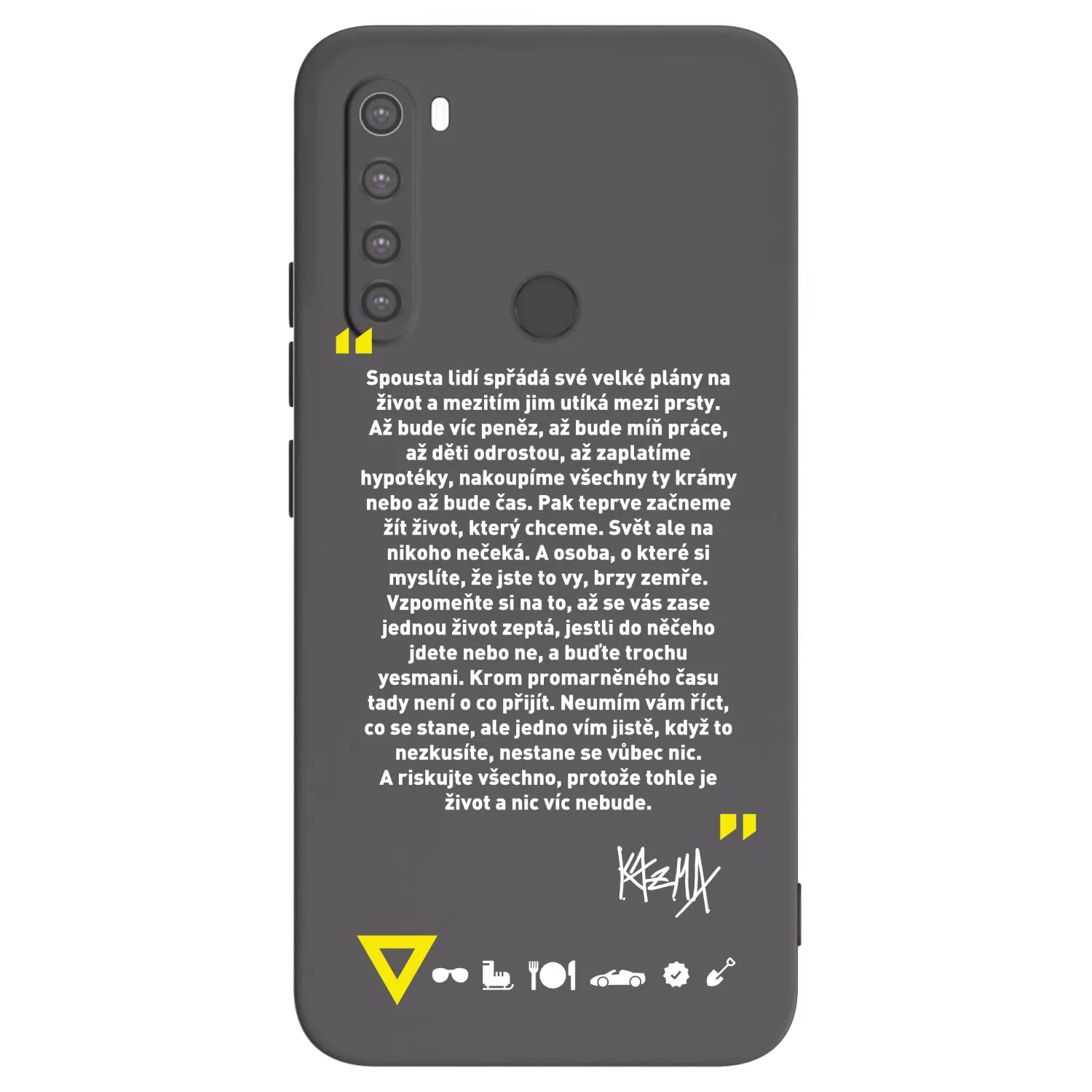 Picasee silikónový čierny obal pre Xiaomi Redmi Note 8 - Kazma - BUĎTE TROCHU YESMANI