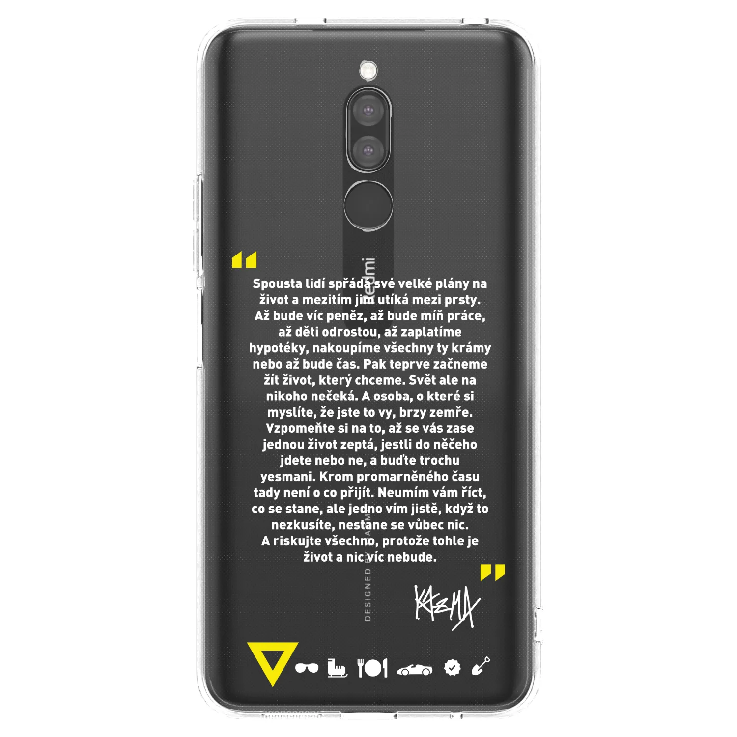 Silikónový prehľadný obal pre Xiaomi Redmi 8 - Kazma - BUĎTE TROCHU YESMANI