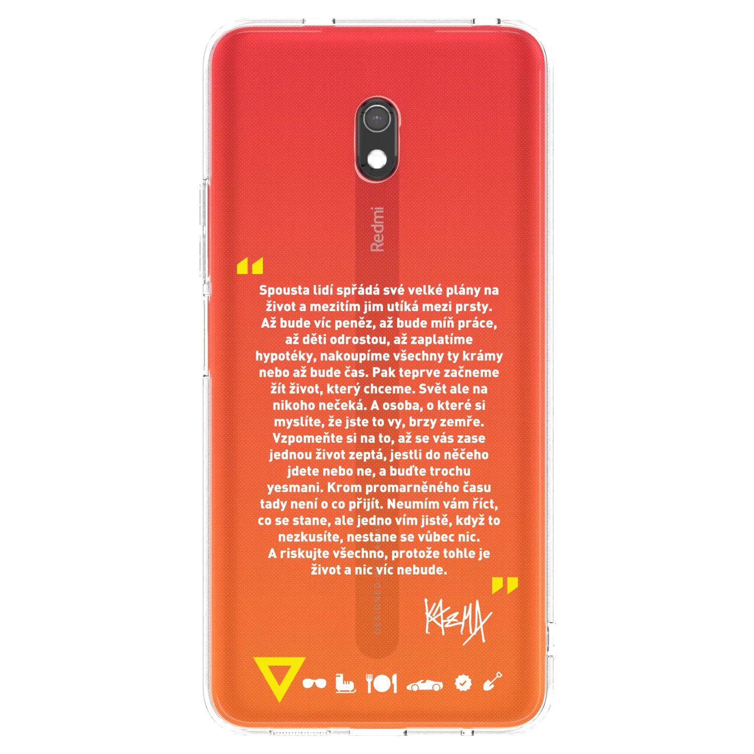 Picasee silikónový prehľadný obal pre Xiaomi Redmi 8A - Kazma - BUĎTE TROCHU YESMANI
