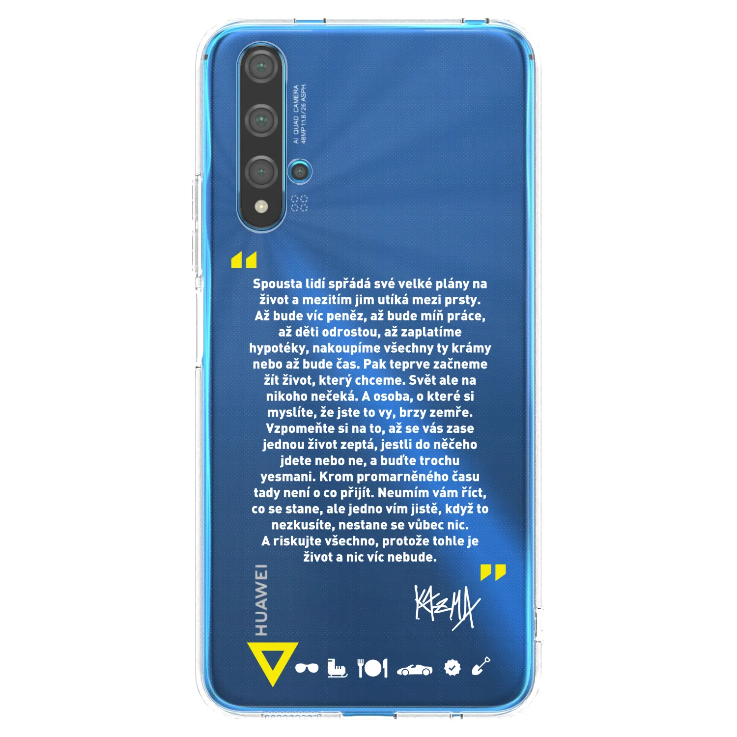 Picasee silikónový prehľadný obal pre Huawei Nova 5T - Kazma - BUĎTE TROCHU YESMANI