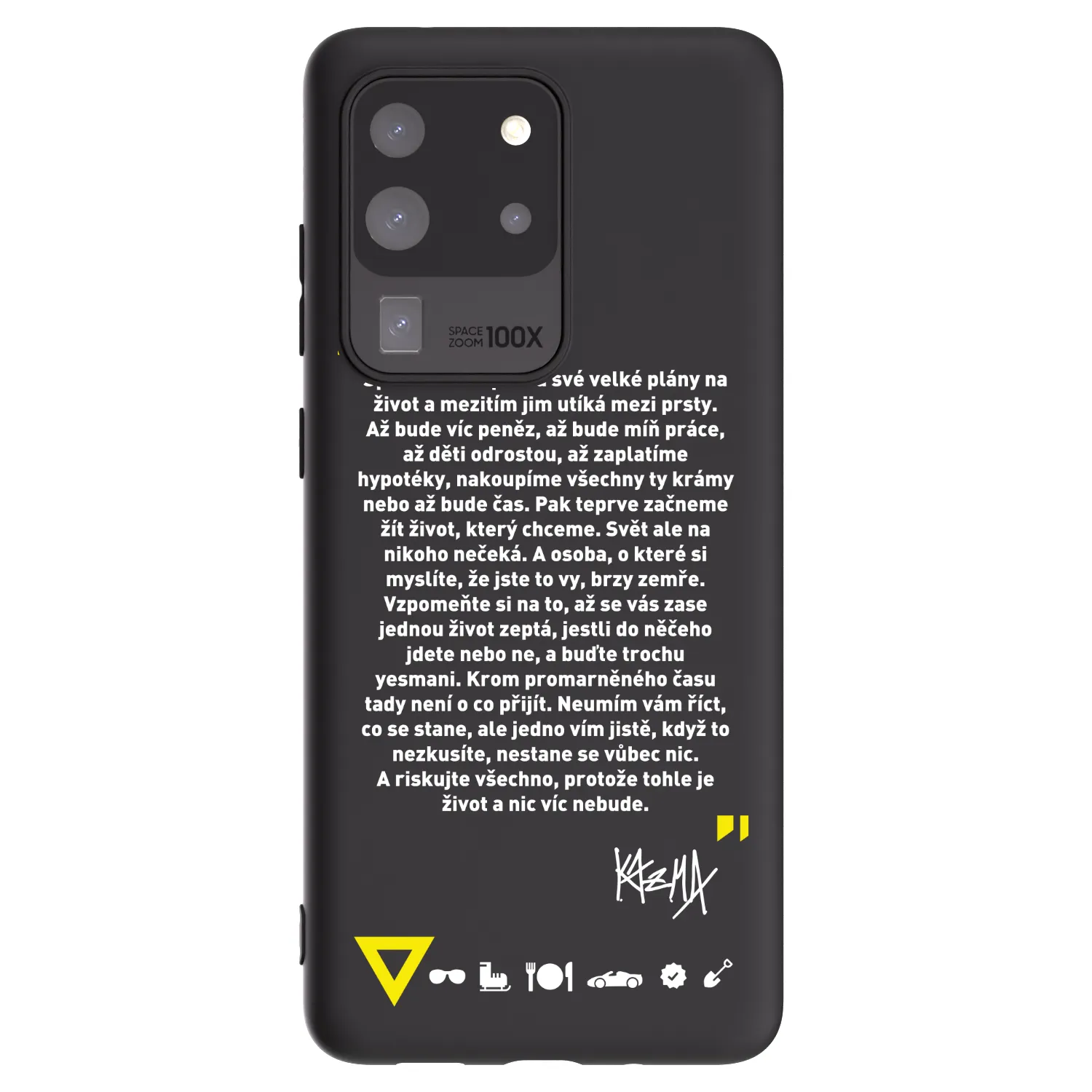 Picasee silikónový čierny obal pre Samsung Galaxy S20 Ultra 5G G988F - Kazma - BUĎTE TROCHU YESMANI