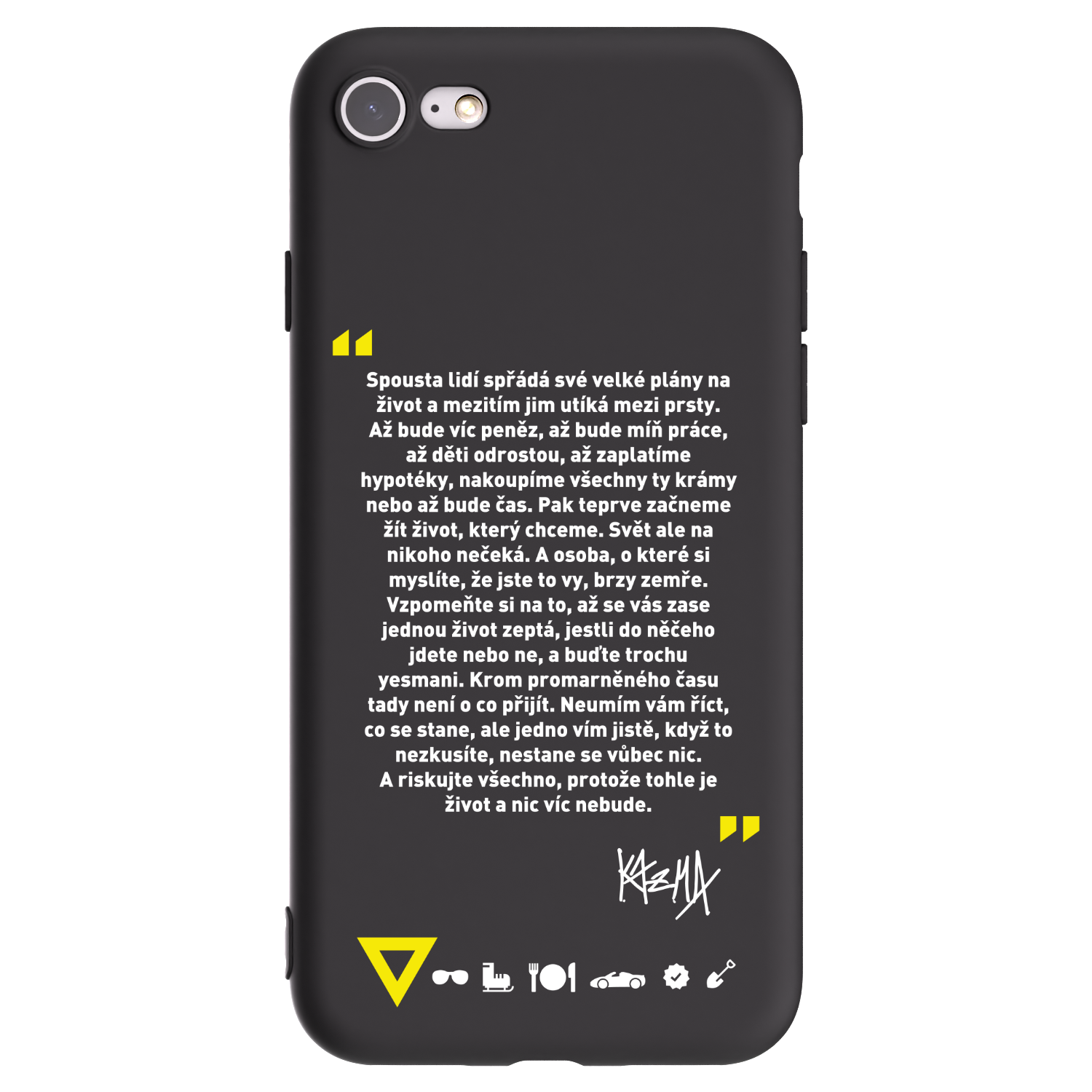 Picasee silikónový čierny obal pre Apple iPhone SE 2020 - Kazma - BUĎTE TROCHU YESMANI