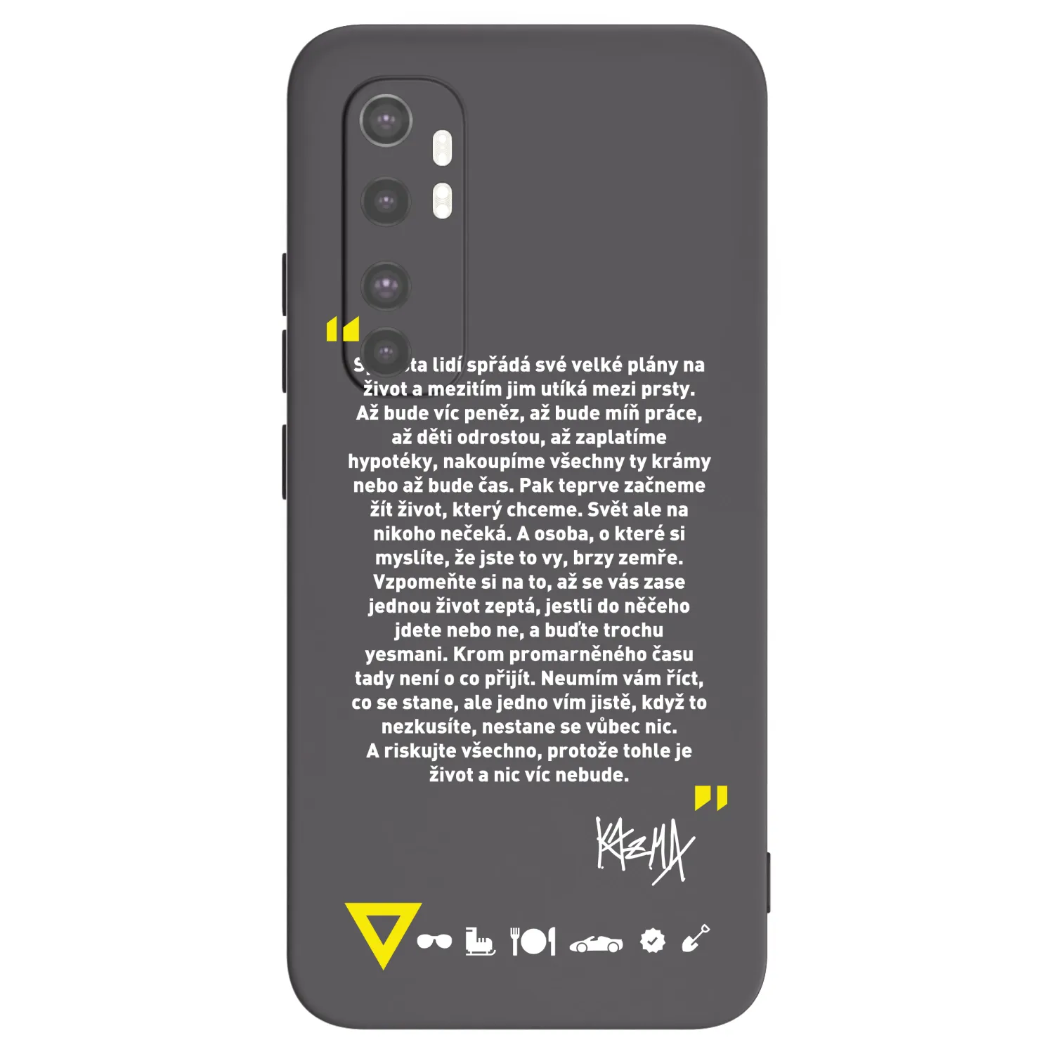 Picasee silikónový čierny obal pre Xiaomi Mi Note 10 Lite - Kazma - BUĎTE TROCHU YESMANI