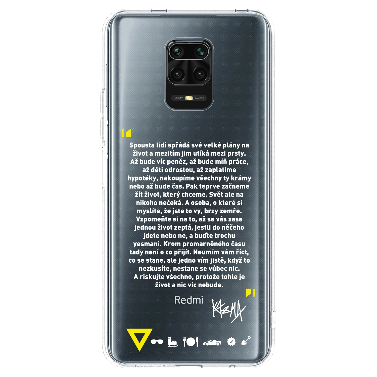 Picasee silikónový prehľadný obal pre Xiaomi Redmi Note 9S - Kazma - BUĎTE TROCHU YESMANI
