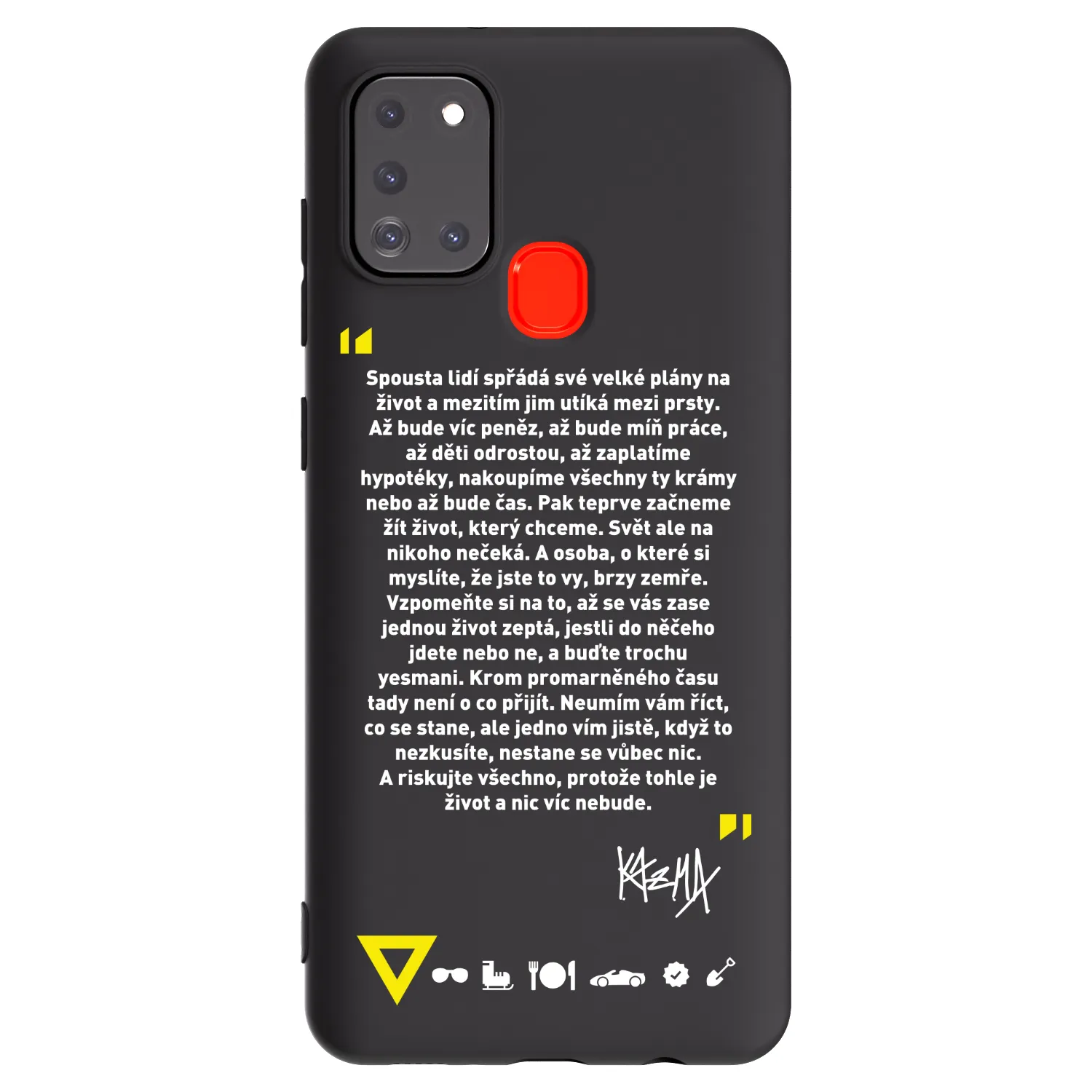 Picasee silikónový čierny obal pre Samsung Galaxy A21s - Kazma - BUĎTE TROCHU YESMANI