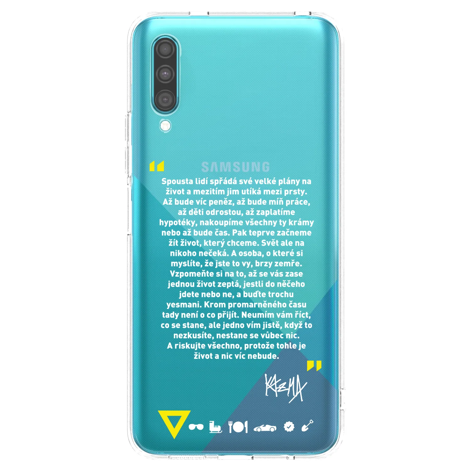 Picasee silikónový prehľadný obal pre Samsung Galaxy A30s A307F - Kazma - BUĎTE TROCHU YESMANI