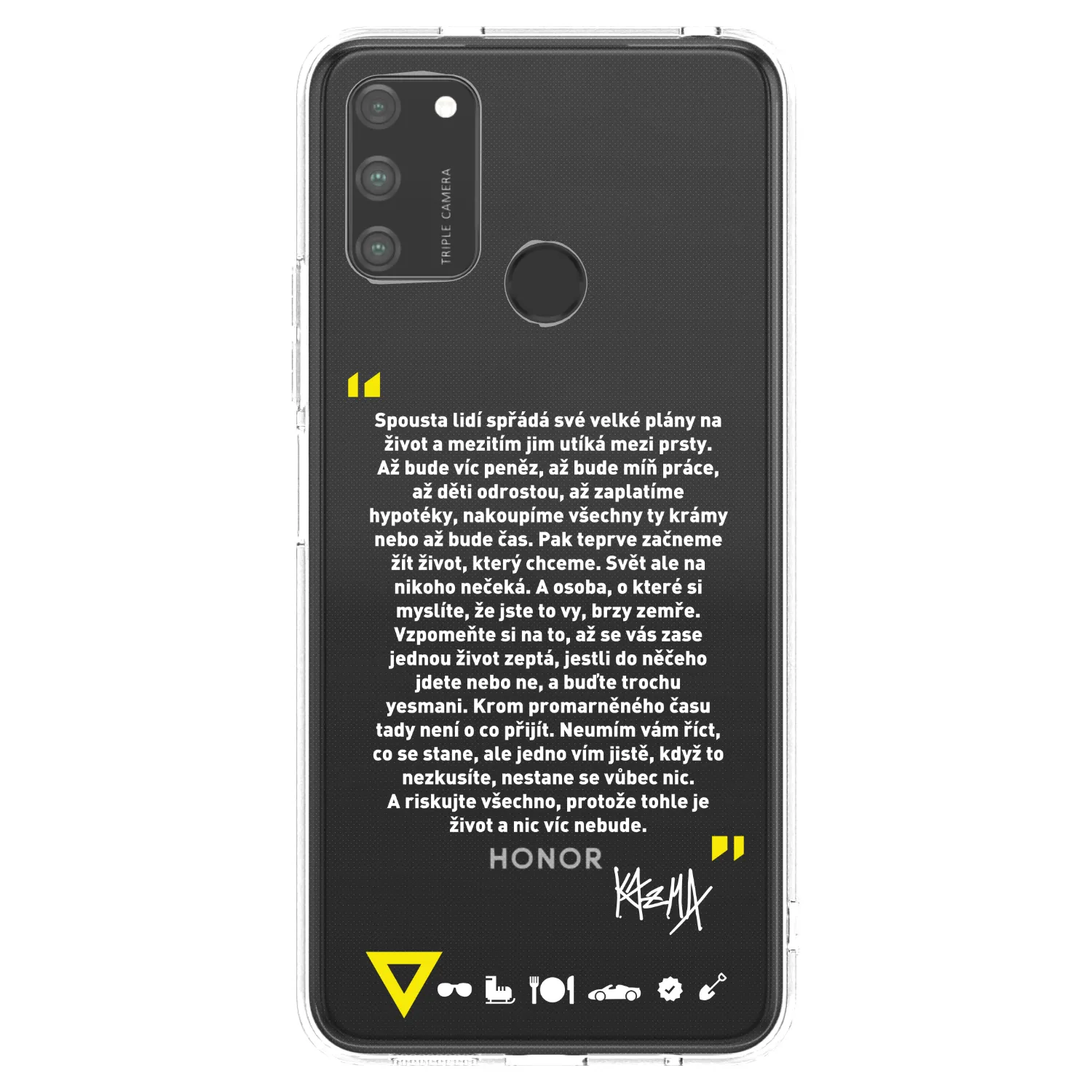 Picasee silikónový prehľadný obal pre Honor 9A - Kazma - BUĎTE TROCHU YESMANI