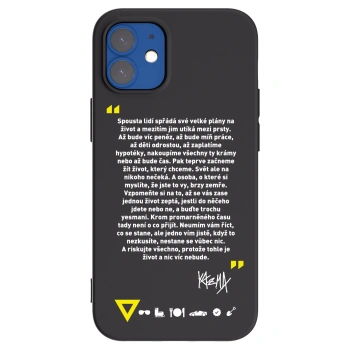 Picasee silikónový čierny obal pre Apple iPhone 12 mini - Kazma - BUĎTE TROCHU YESMANI