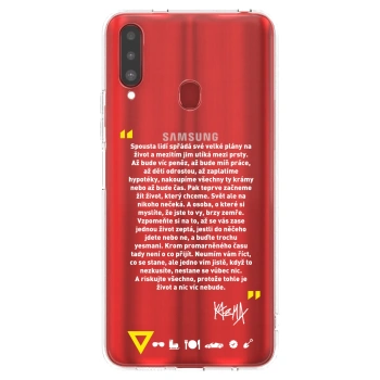 Picasee silikónový prehľadný obal pre Samsung Galaxy A20s - Kazma - BUĎTE TROCHU YESMANI