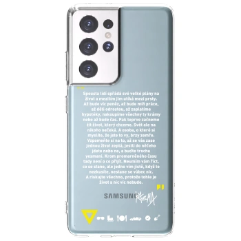 Picasee silikónový prehľadný obal pre Samsung Galaxy S21 Ultra 5G G998B - Kazma - BUĎTE TROCHU YESMANI