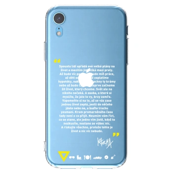 Picasee silikónový prehľadný obal pre Apple iPhone XR - Kazma - BUĎTE TROCHU YESMANI