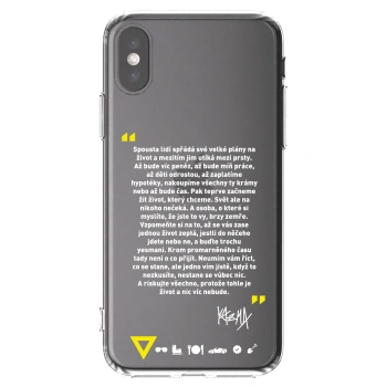 Picasee silikónový prehľadný obal pre Apple iPhone X/XS - Kazma - BUĎTE TROCHU YESMANI