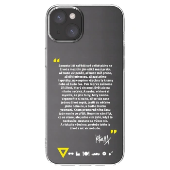 Picasee silikónový prehľadný obal pre Apple iPhone 15 Plus - Kazma - BUĎTE TROCHU YESMANI